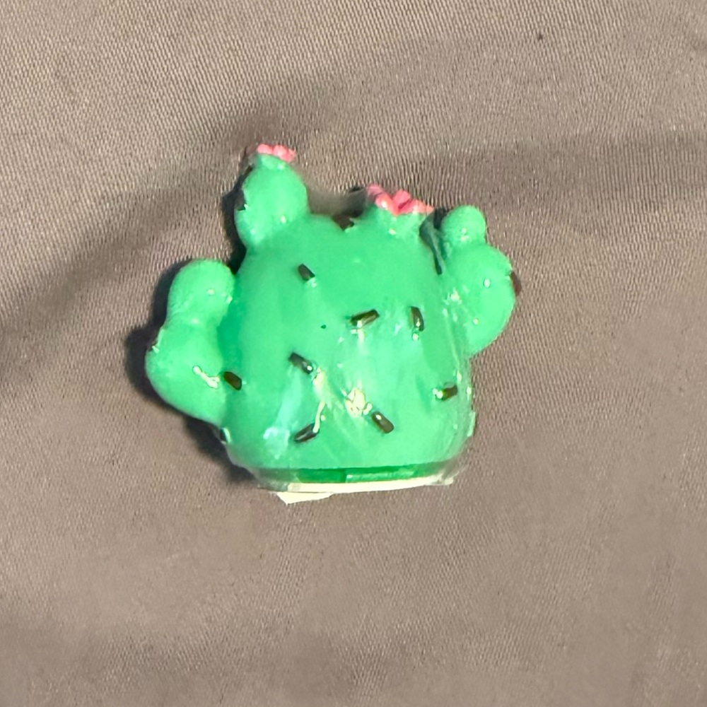 Green Cactus with Pink Flower Accents Lip Balm